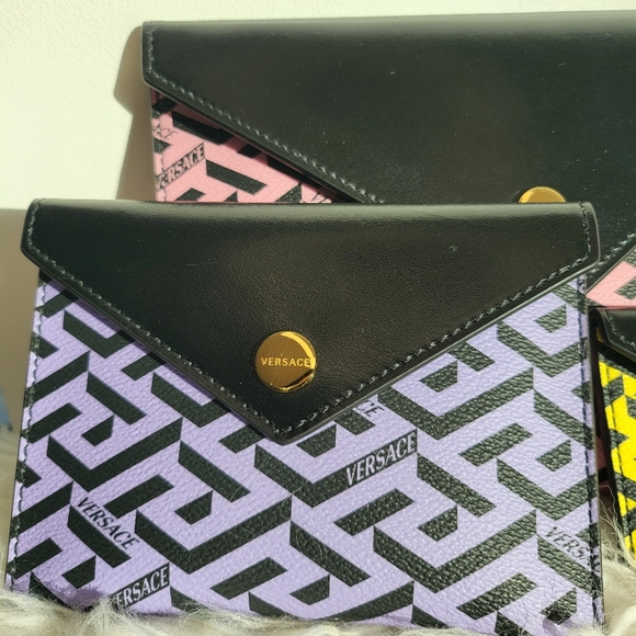 Versace 3-Piece Greca Signature Printed Coated Canvas Pouch Set - Picture 6 of 10